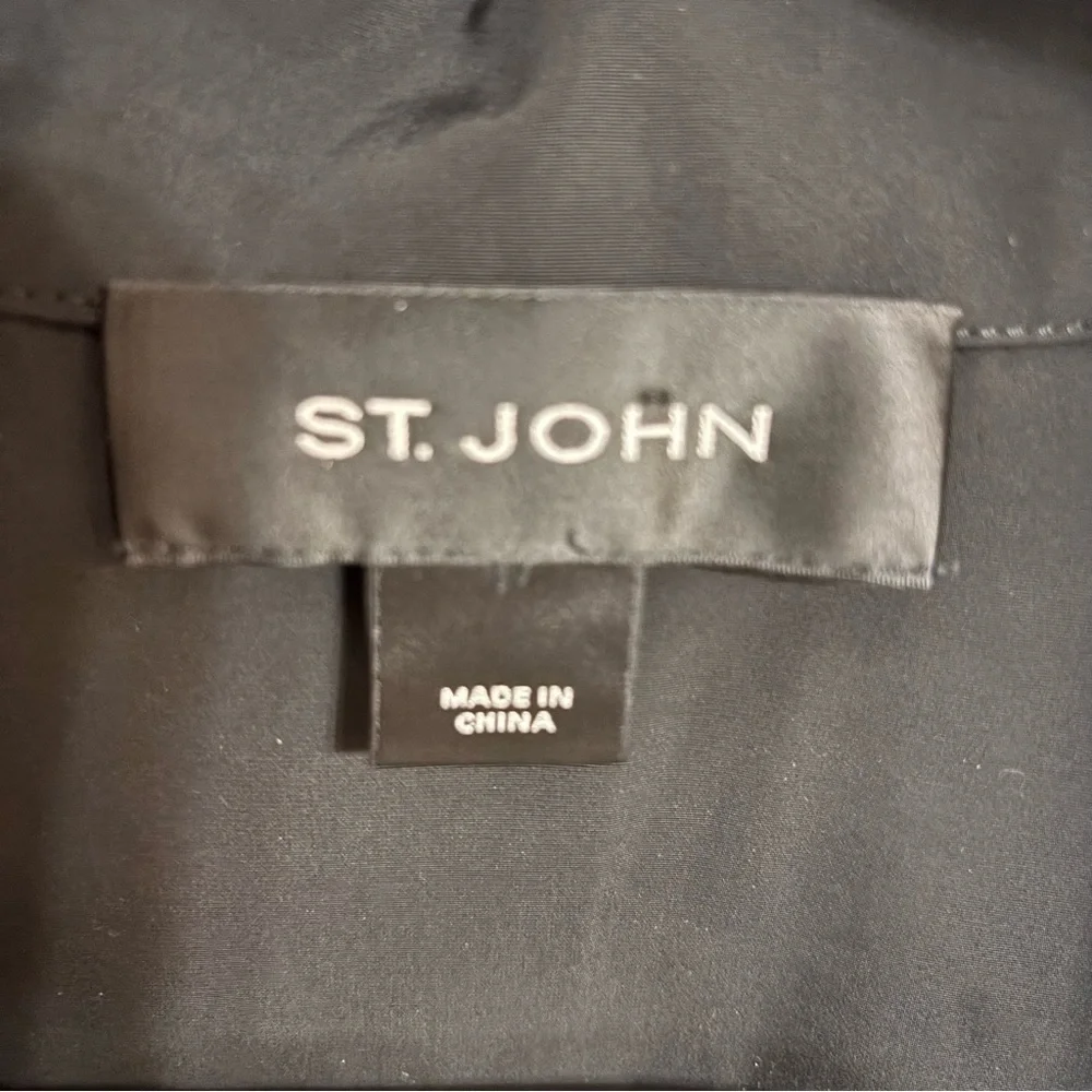 St. John Black Double-Breasted Dolman Sleeves Evening Jacket Sz M EUC